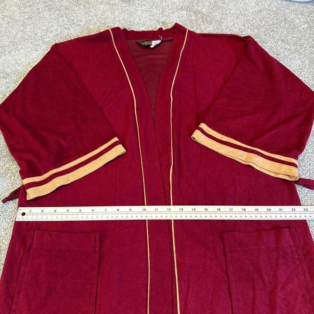 Sears Vintage 1970s Red Gold Robe USA Made Chest 36–48 Classic Retro Loungewear - Picture 3 of 8
